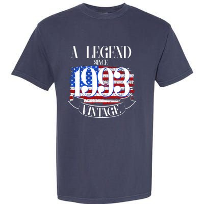 Vintage USA Flag A Legend Since 1993 30th Birthday Garment-Dyed Heavyweight T-Shirt