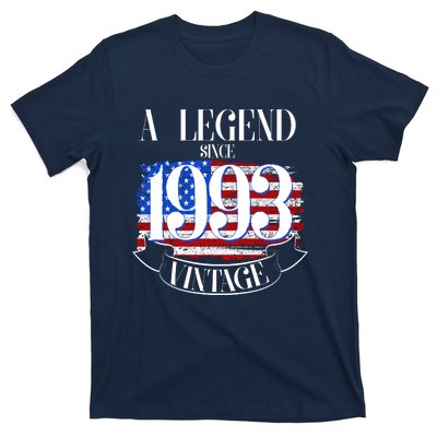 Vintage USA Flag A Legend Since 1993 30th Birthday T-Shirt