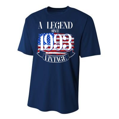 Vintage USA Flag A Legend Since 1993 30th Birthday Performance Sprint T-Shirt