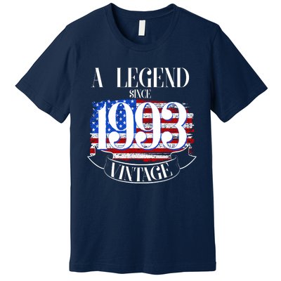 Vintage USA Flag A Legend Since 1993 30th Birthday Premium T-Shirt