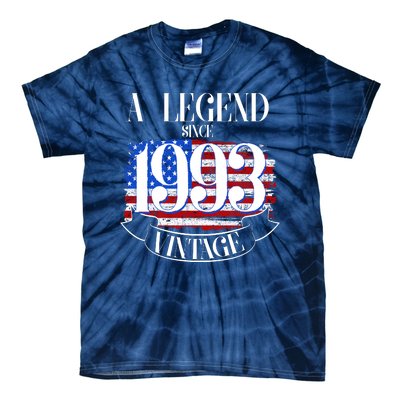 Vintage USA Flag A Legend Since 1993 30th Birthday Tie-Dye T-Shirt