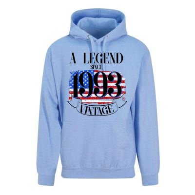 Vintage USA Flag A Legend Since 1993 30th Birthday Unisex Surf Hoodie