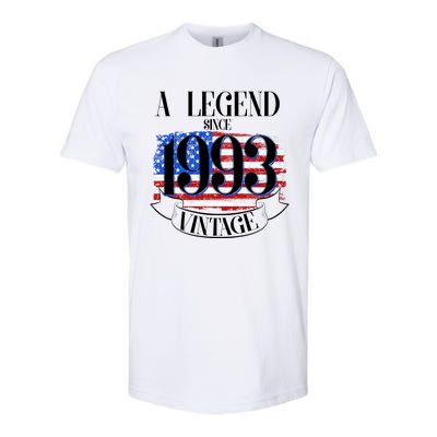 Vintage USA Flag A Legend Since 1993 30th Birthday Softstyle CVC T-Shirt