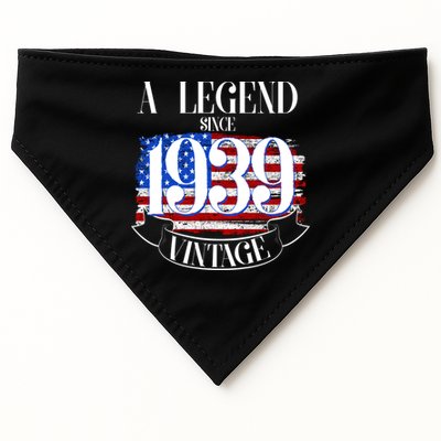 Vintage Usa Flag A Legend Since 1939 Birthday USA-Made Doggie Bandana