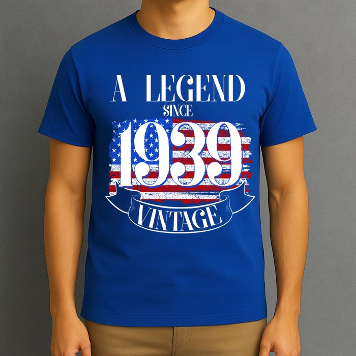 Vintage Usa Flag A Legend Since 1939 Birthday T-Shirt