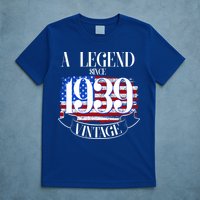 Vintage Usa Flag A Legend Since 1939 Birthday T-Shirt