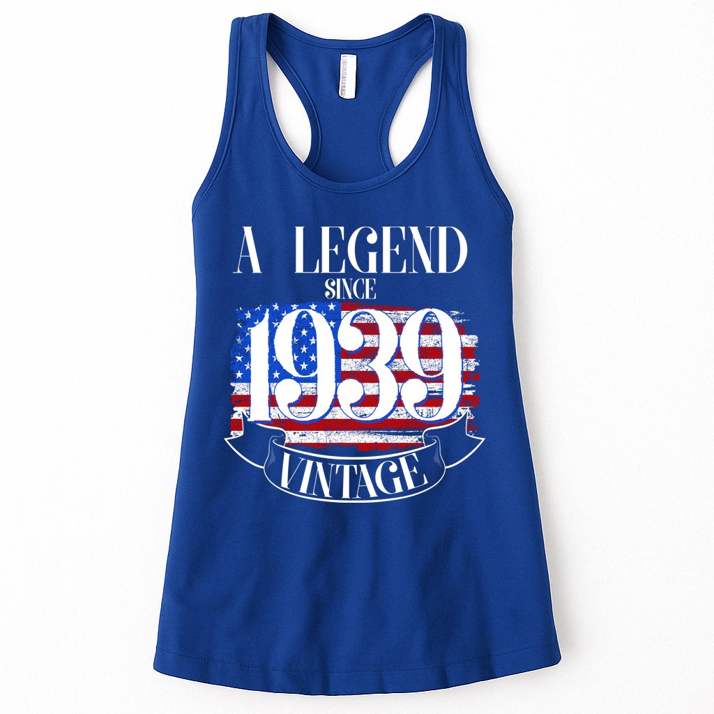 Vintage Usa Flag A Legend Since 1939 Birthday Womens Tank Top