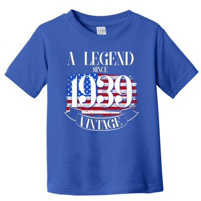 Vintage Usa Flag A Legend Since 1939 Birthday Toddler T-Shirt