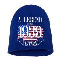 Vintage Usa Flag A Legend Since 1939 Birthday Short Acrylic Beanie