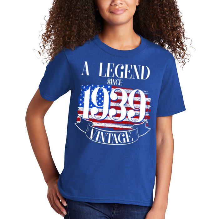 Vintage Usa Flag A Legend Since 1939 Birthday Kids T-Shirt