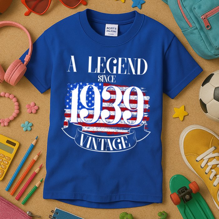 Vintage Usa Flag A Legend Since 1939 Birthday Kids T-Shirt