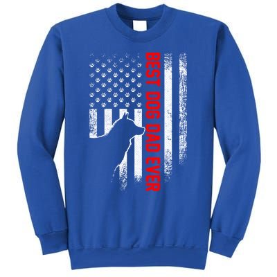 Vintage Usa Flag Best Siberian Husky Dog Dad Ever Silhouette Gift Sweatshirt