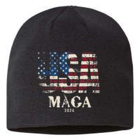 Vintage Usa Flag Ultra Maga Gun Usa 4th Of July Trump 2024 Sustainable Beanie