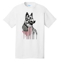 Vintage Usa Flag Dog German Shepherd Tall T-Shirt