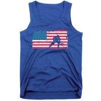 Vintage Us Flag Hockey Player Great Gift American Flag Gift Tank Top