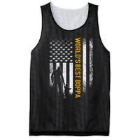 Vintage Usa Flag WorldS Best Boppa Ever Funny FatherS Day Mesh Reversible Basketball Jersey Tank