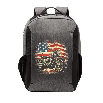 Vintage US Flag Motorcycle USA Retro Biker Vector Backpack