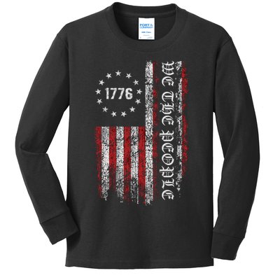Vintage Us Flag 1776 Kids Long Sleeve Shirt