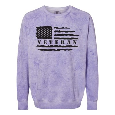 Veteran Us Flag Colorblast Crewneck Sweatshirt