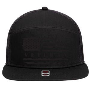 Veteran Us Flag 7 Panel Mesh Trucker Snapback Hat