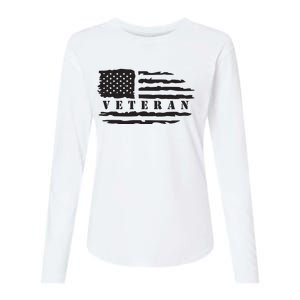 Veteran Us Flag Womens Cotton Relaxed Long Sleeve T-Shirt