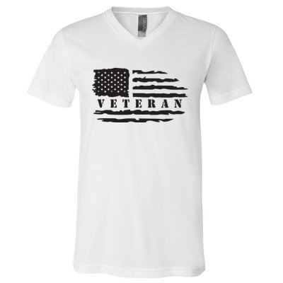 Veteran Us Flag V-Neck T-Shirt