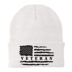 Veteran Us Flag Knit Cap Winter Beanie