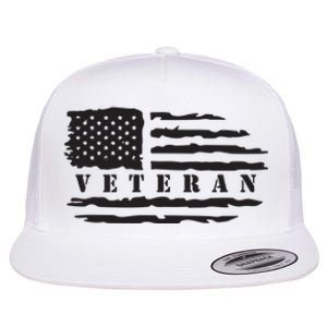 Veteran Us Flag Flat Bill Trucker Hat