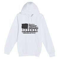 Veteran Us Flag Premium Pullover Hoodie