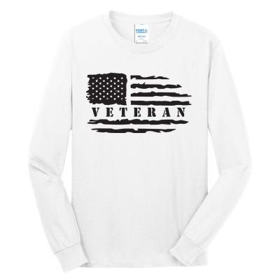 Veteran Us Flag Tall Long Sleeve T-Shirt