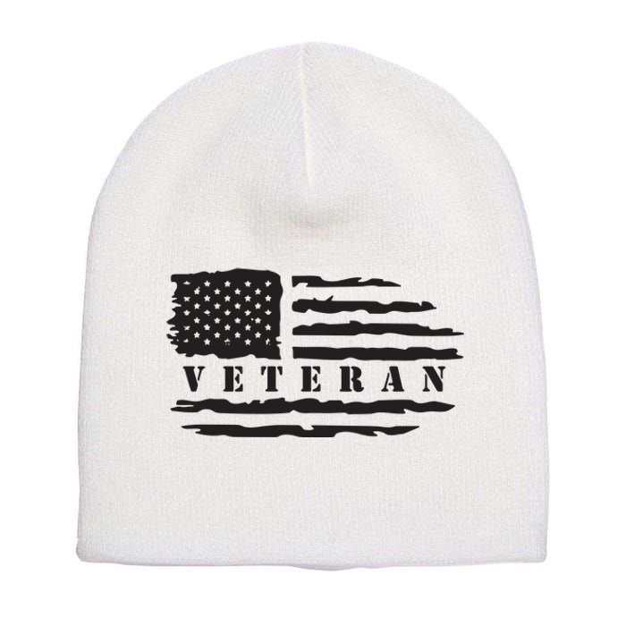 Veteran Us Flag Short Acrylic Beanie