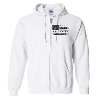 Veteran Us Flag Full Zip Hoodie