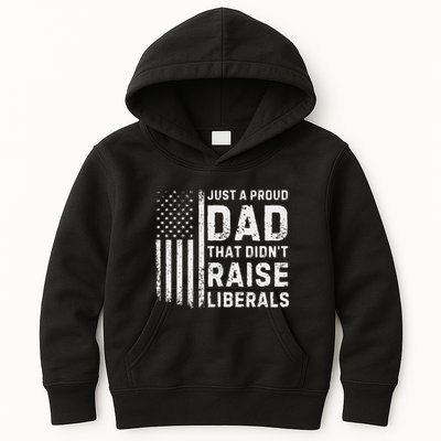 Vintage Usa Flag Just A Proud Dad That DidnT Raise Liberals Kids Hoodie