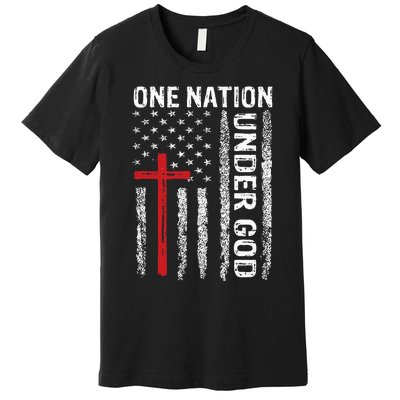 Vintage USA Flag Christian Faith Family Freedom Premium T-Shirt