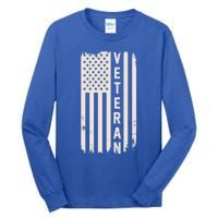 Veteran Us Flag Armed Forces Military Retired Retro Gift Tall Long Sleeve T-Shirt