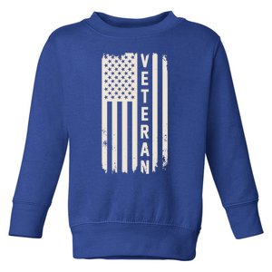 Veteran Us Flag Armed Forces Military Retired Retro Gift Toddler Sweatshirt