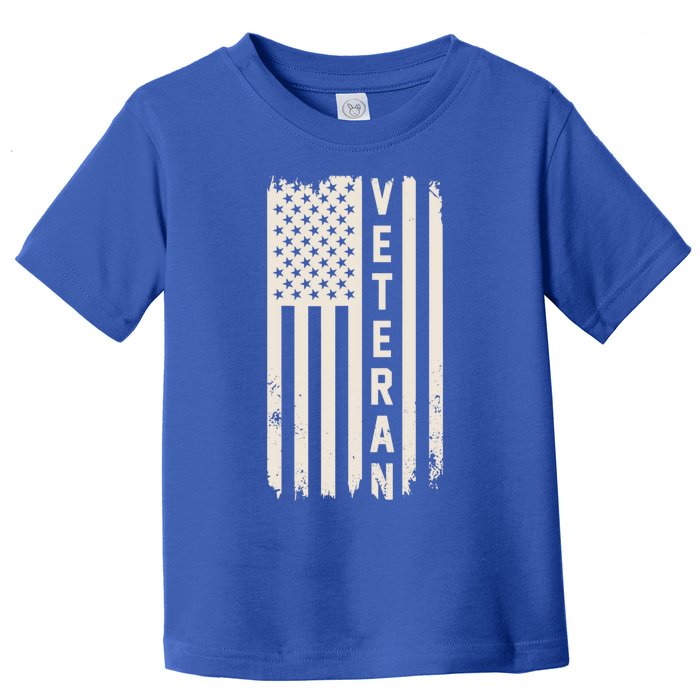 Veteran Us Flag Armed Forces Military Retired Retro Gift Toddler T-Shirt