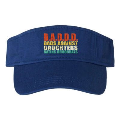 Vintage Us Flag Dads Against Daughters Dating Democrats Gift Valucap Bio-Washed Visor