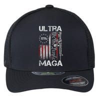 Vintage Usa Flag Ultra Maga Gun Usa Flexfit Unipanel Trucker Cap