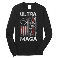 Vintage Usa Flag Ultra Maga Gun Usa Long Sleeve Shirt