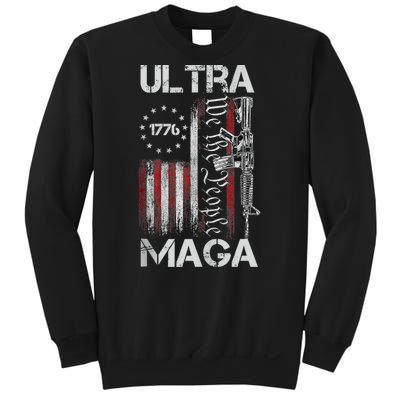 Vintage Usa Flag Ultra Maga Gun Usa Sweatshirt