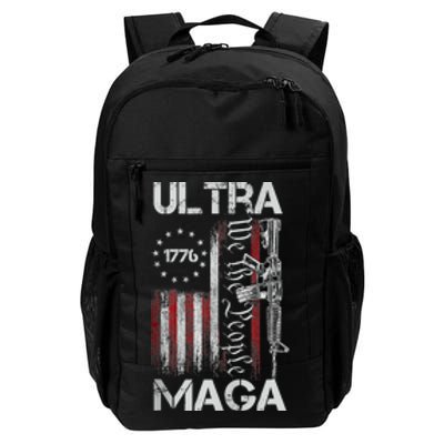 Vintage Usa Flag Ultra Maga Gun Usa Daily Commute Backpack