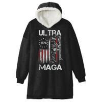 Vintage Usa Flag Ultra Maga Gun Usa Hooded Wearable Blanket