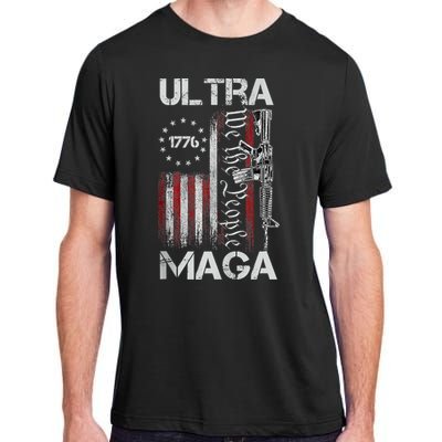 Vintage Usa Flag Ultra Maga Gun Usa Adult ChromaSoft Performance T-Shirt