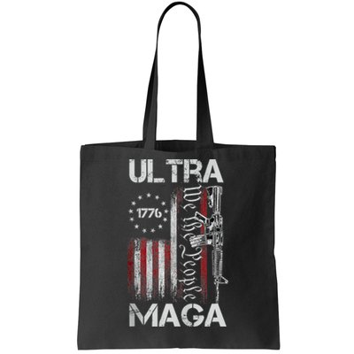 Vintage Usa Flag Ultra Maga Gun Usa Tote Bag