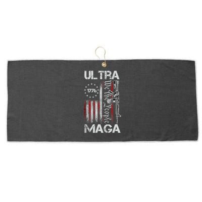 Vintage Usa Flag Ultra Maga Gun Usa Large Microfiber Waffle Golf Towel