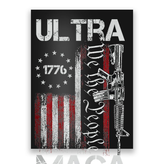 Vintage Usa Flag Ultra Maga Gun Usa Poster