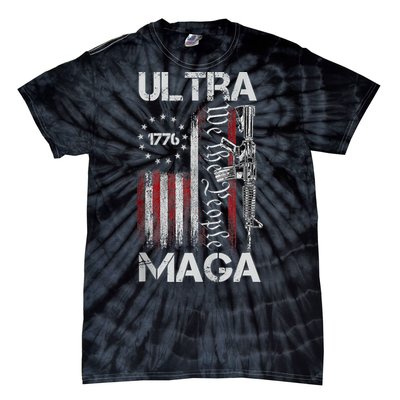 Vintage Usa Flag Ultra Maga Gun Usa Tie-Dye T-Shirt