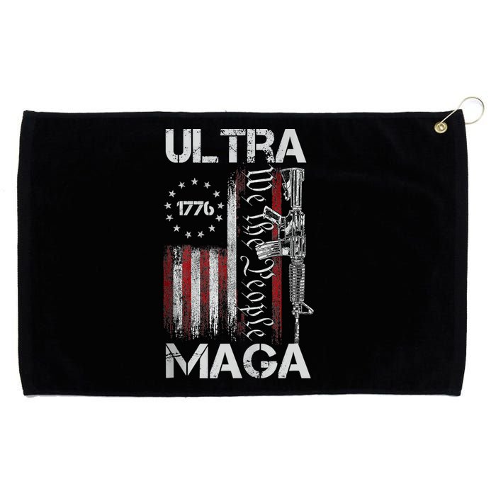 Vintage Usa Flag Ultra Maga Gun Usa Grommeted Golf Towel