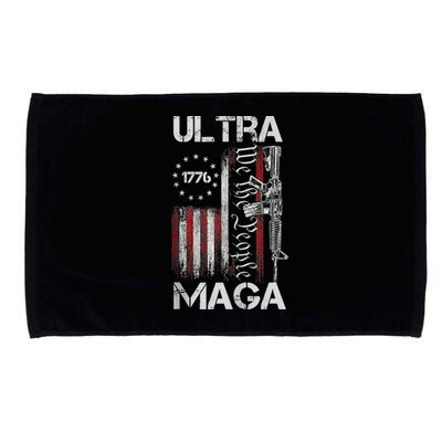 Vintage Usa Flag Ultra Maga Gun Usa Microfiber Hand Towel